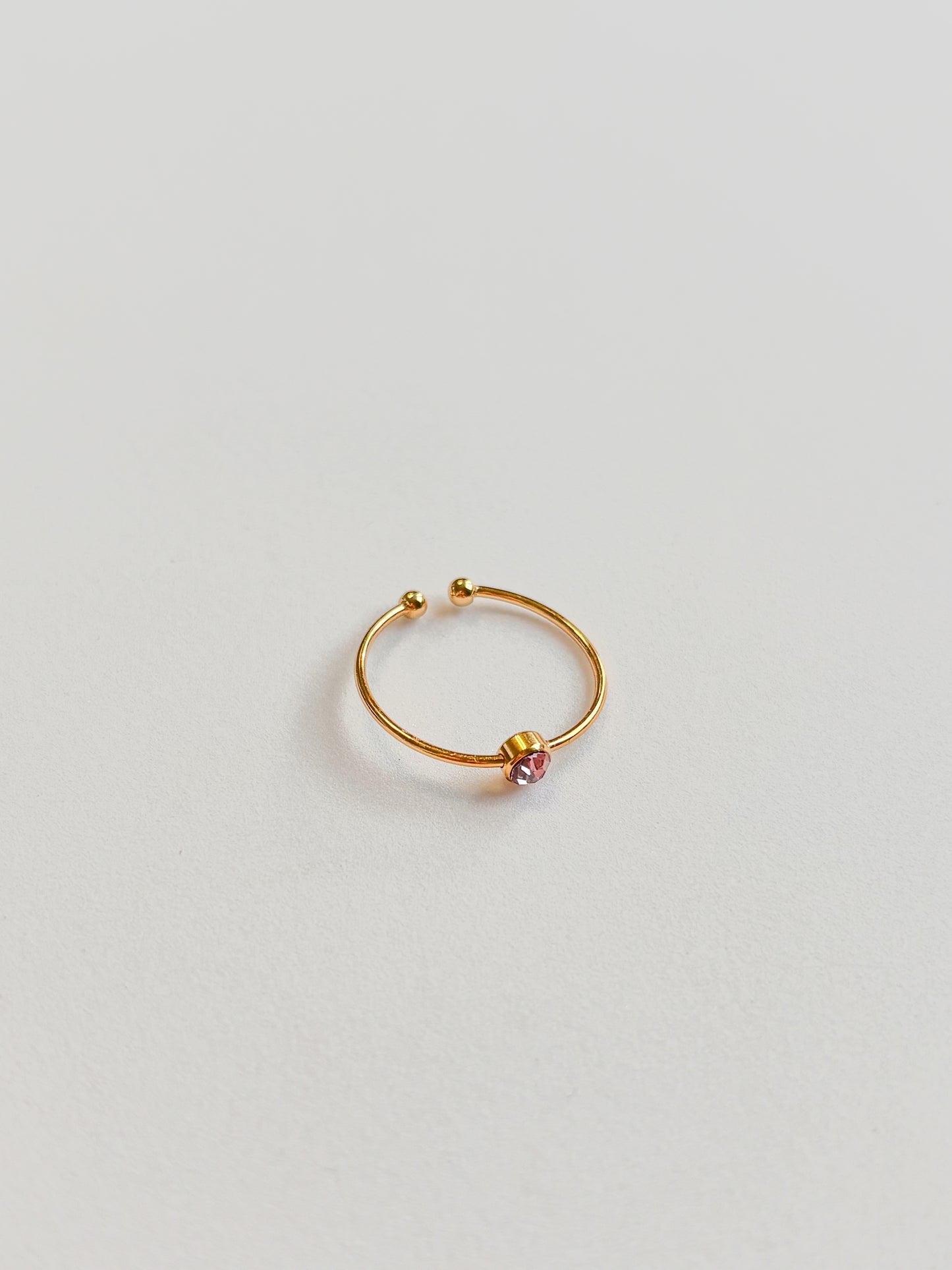 Bague Fine strass rose