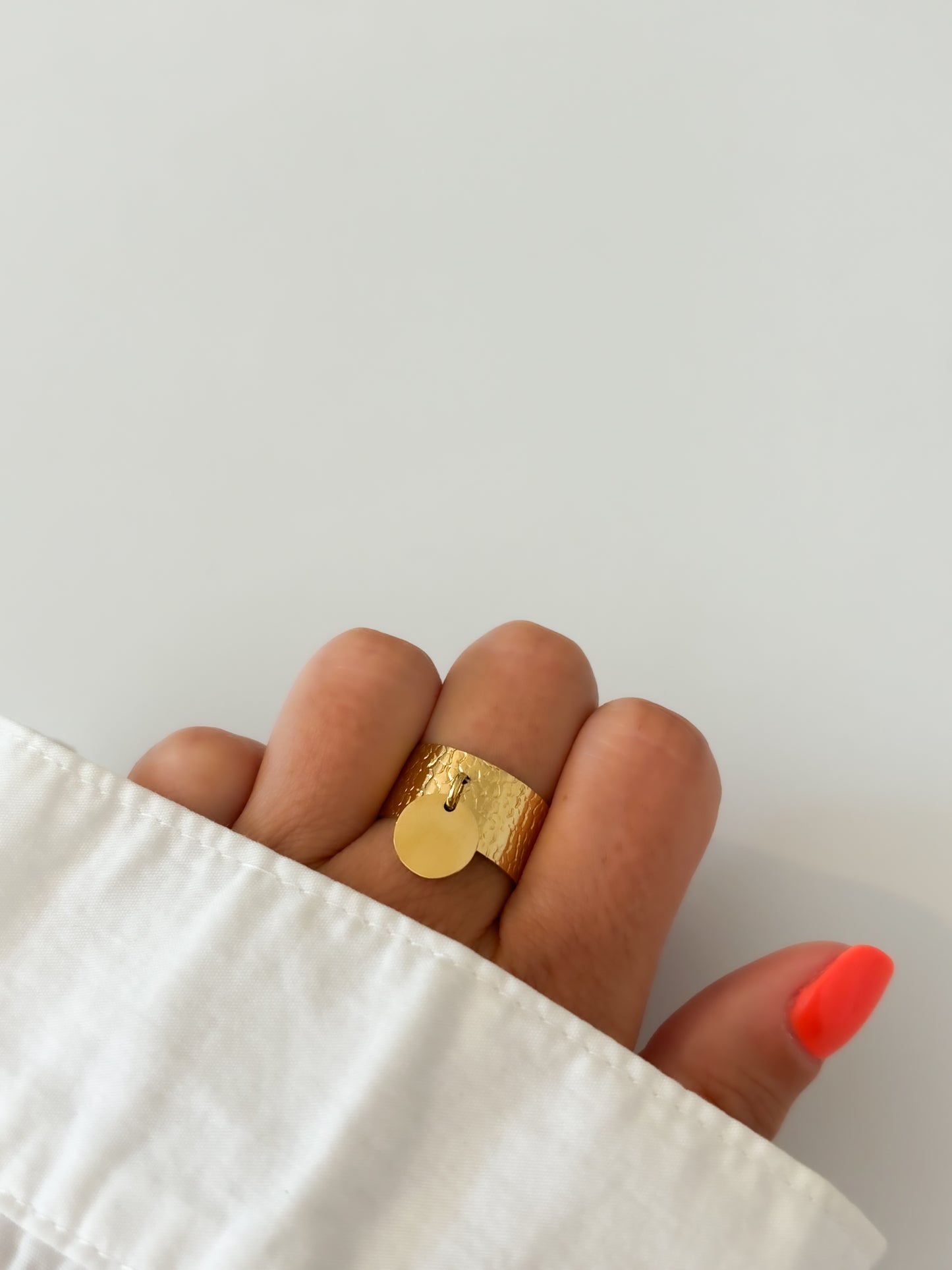 Bague Breloque Martelée Pampille