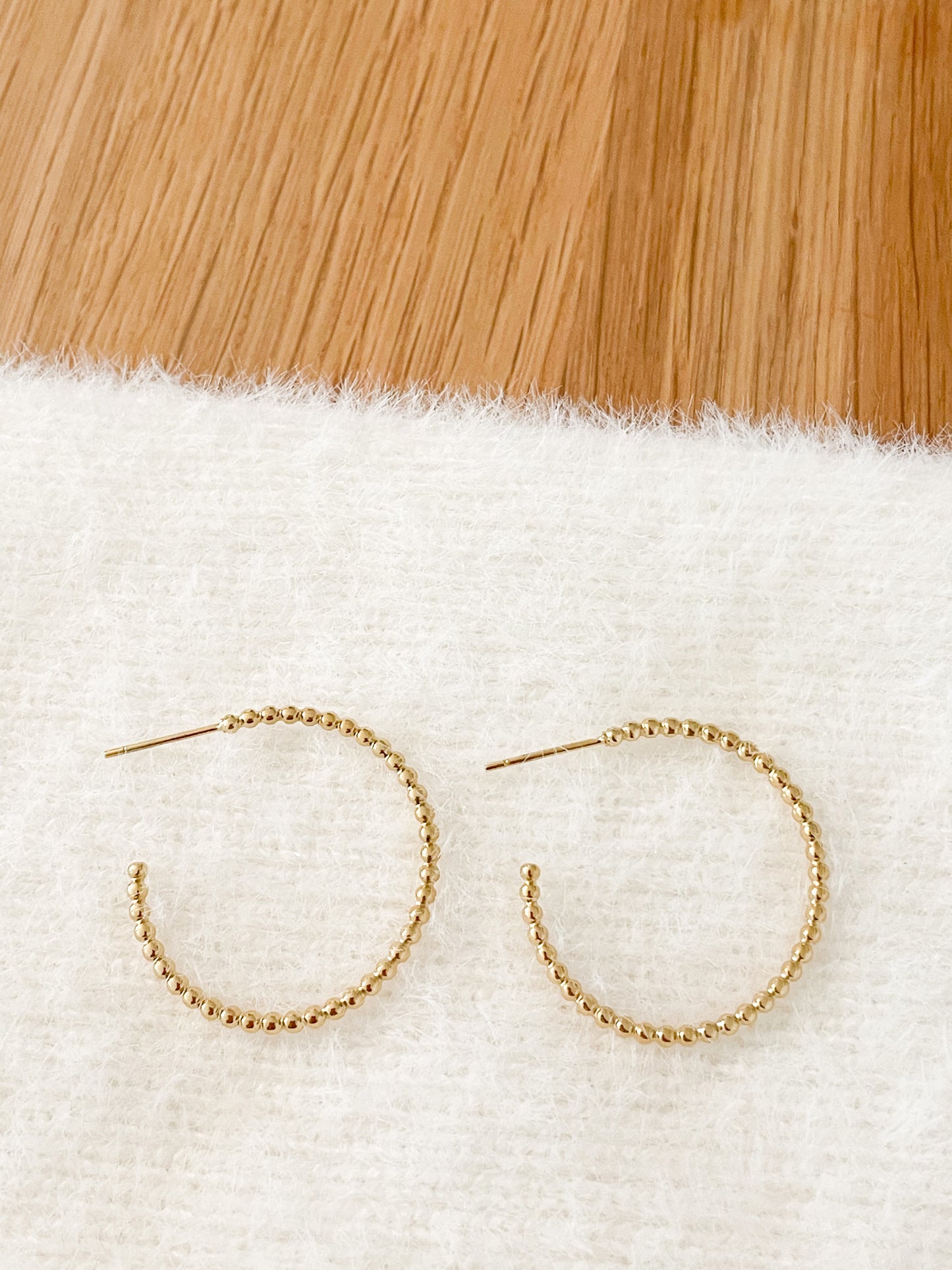 Boucle d'oreille Créole Perlée