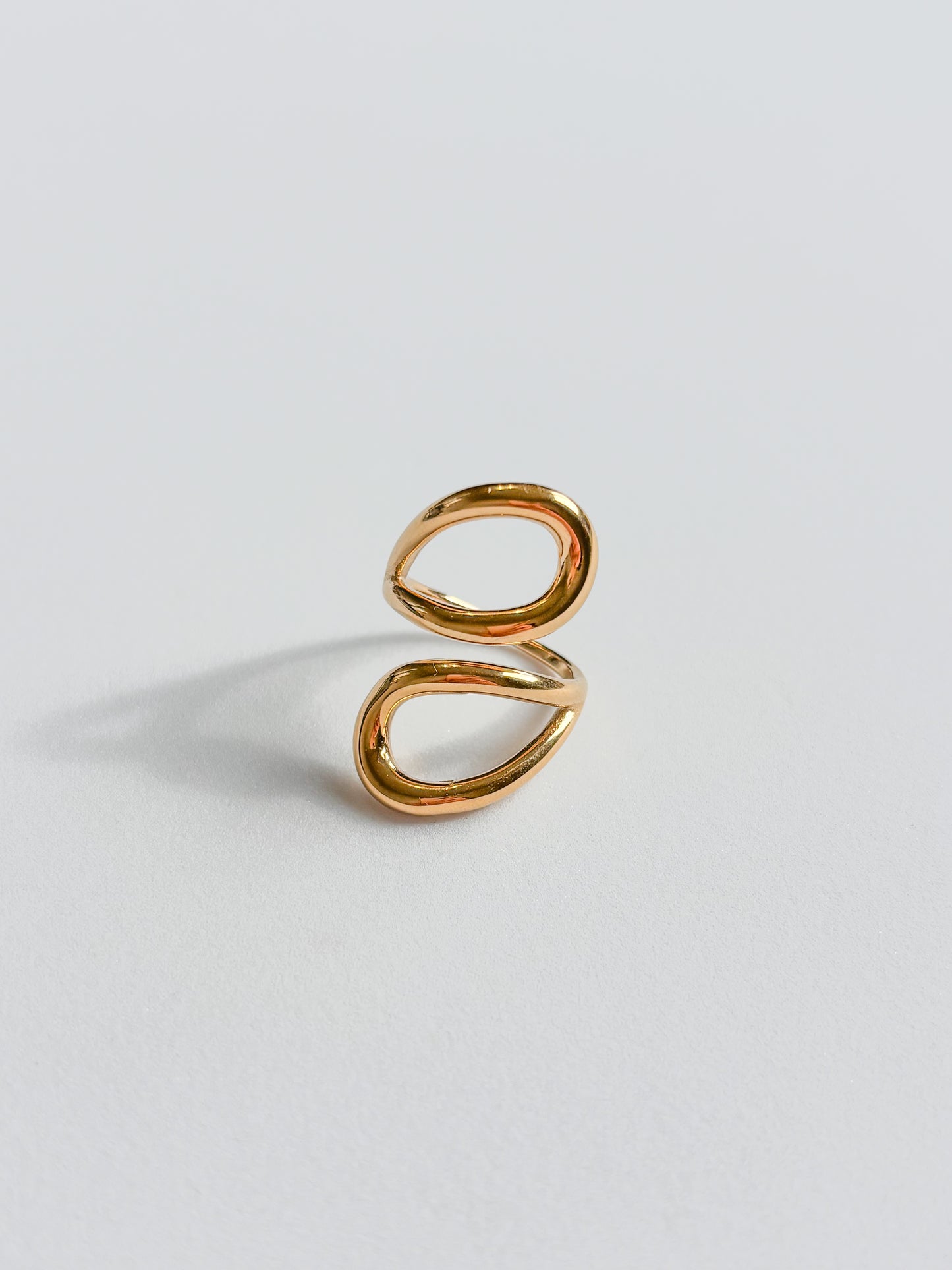 Bague Double Goutte ouverte creuse