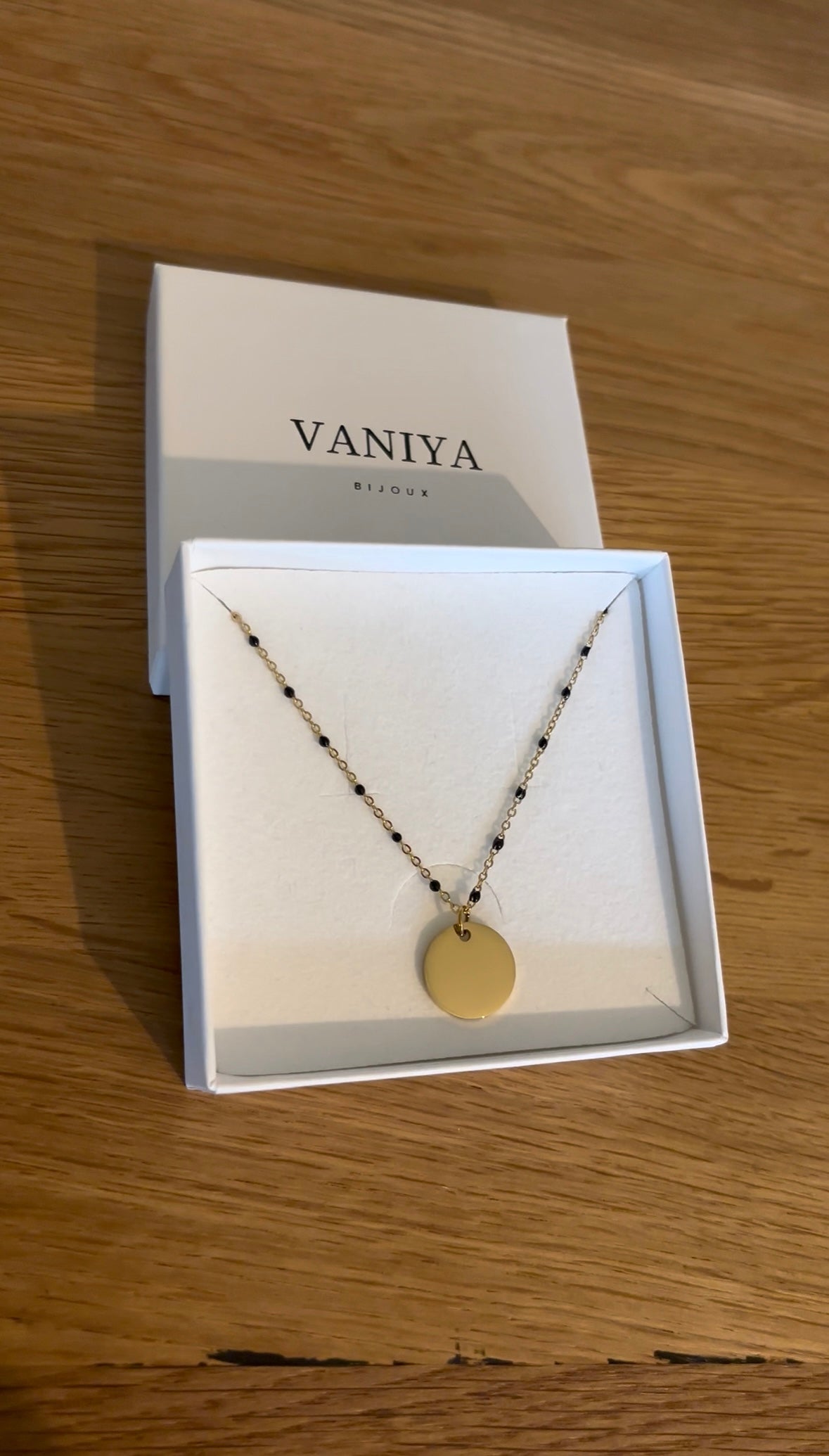 Collier Mimi pampille noir "sans gravure"