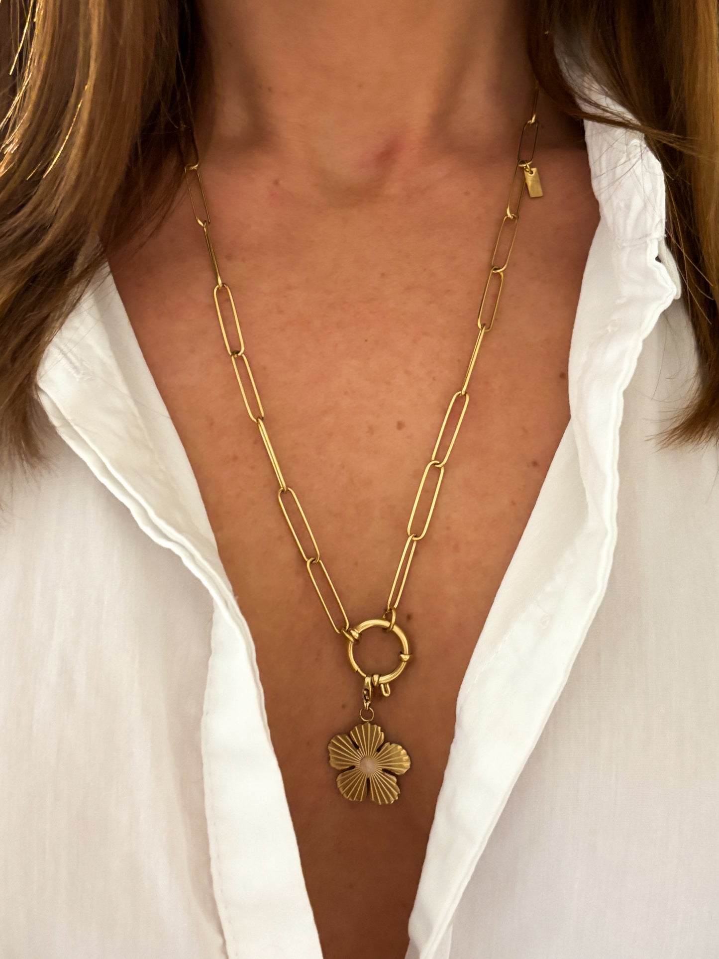 Collier Charm Fermoir à Ressort