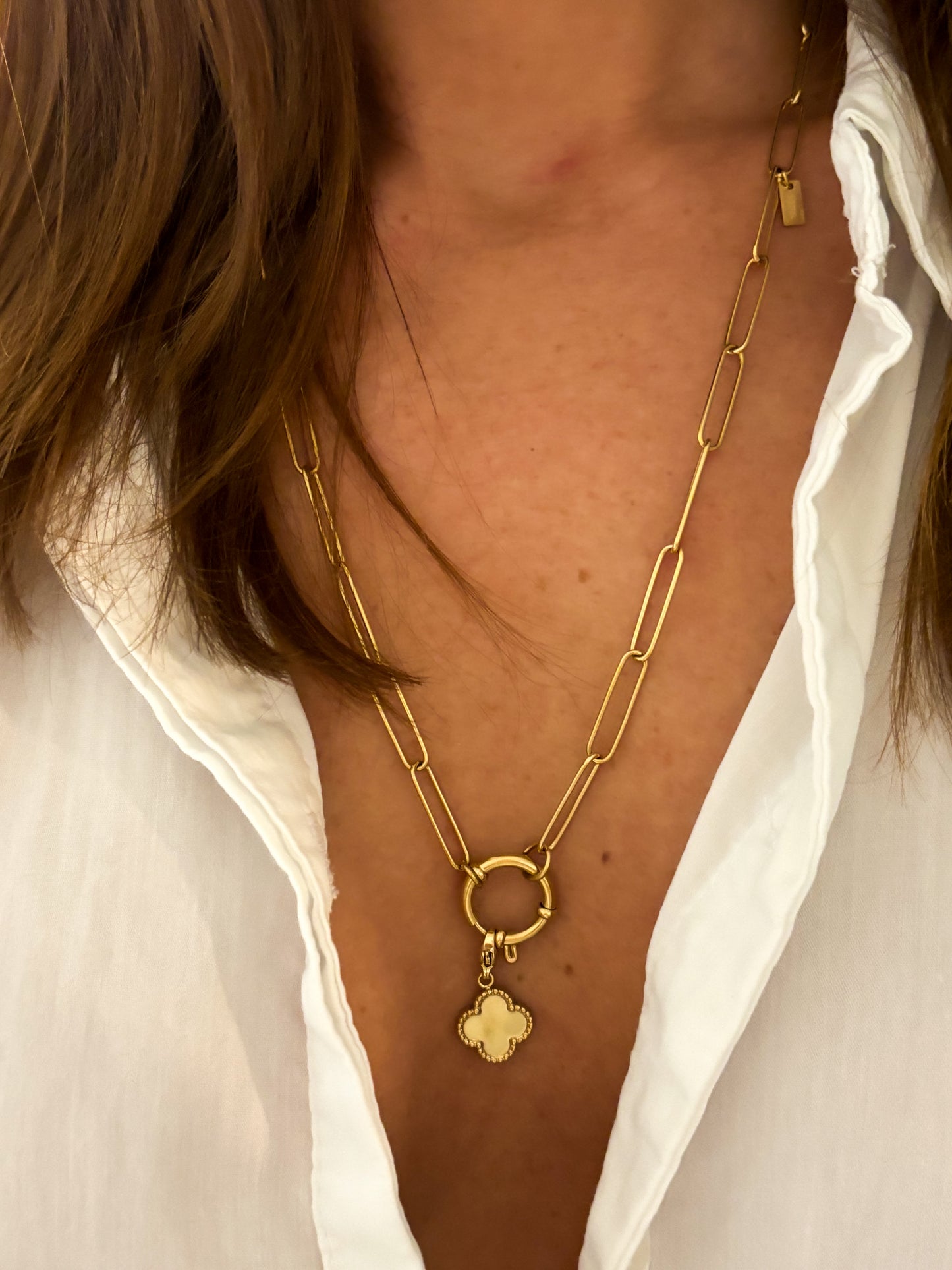 Collier Charm Fermoir à Ressort