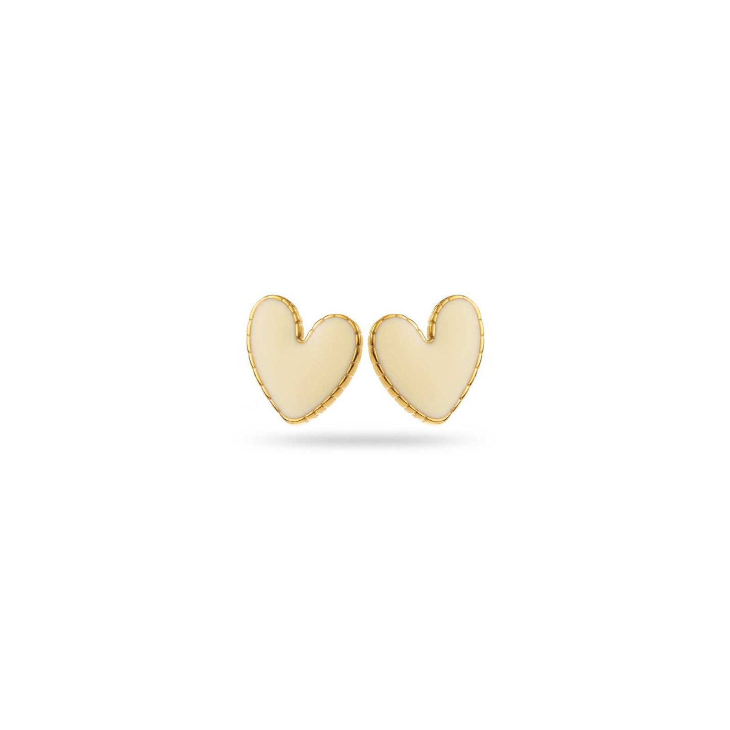 Boucle d'Oreille Petit coeur blanc