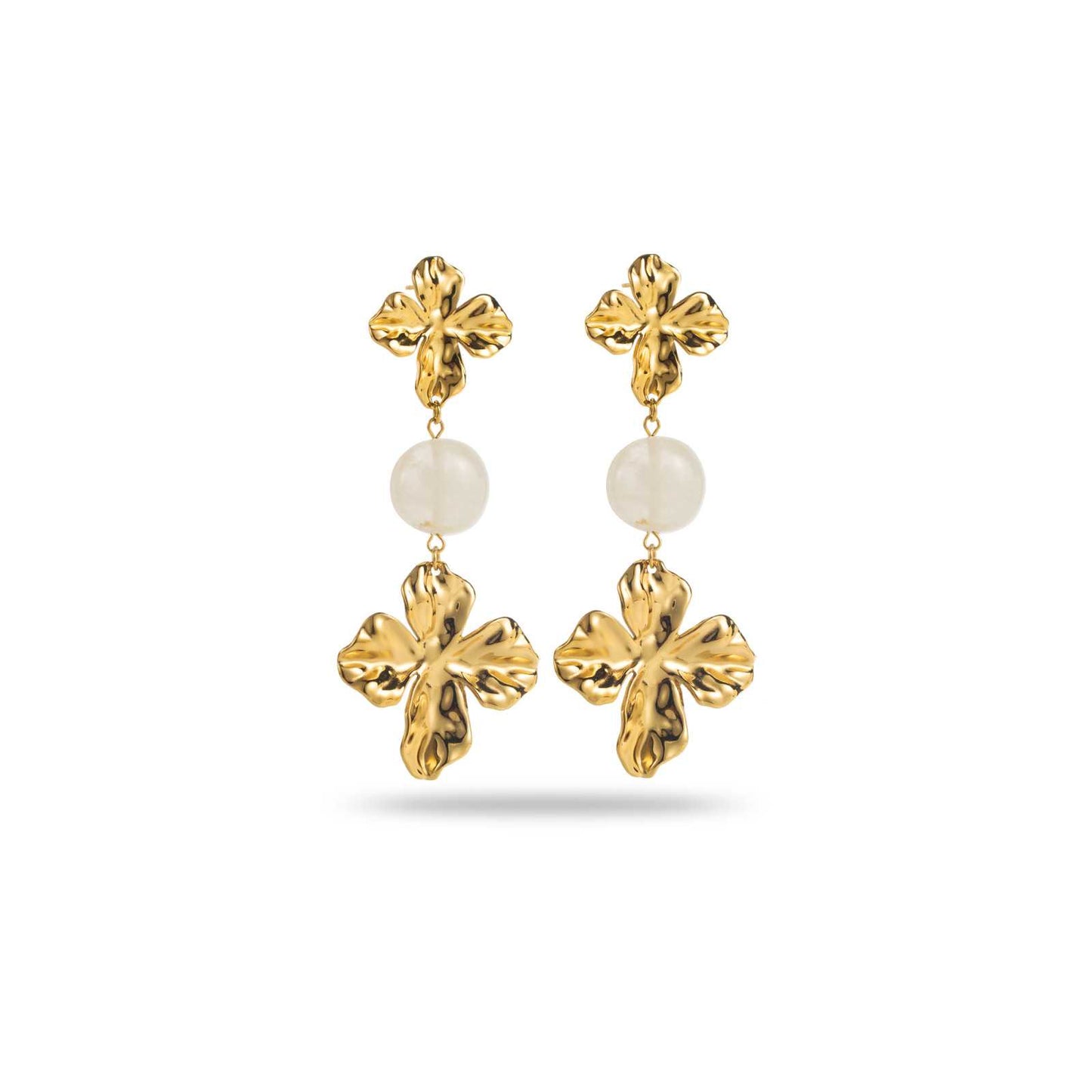 Boucle d'oreille Fleur et perle