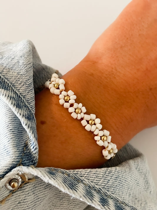 Bracelet Fleurs en perles