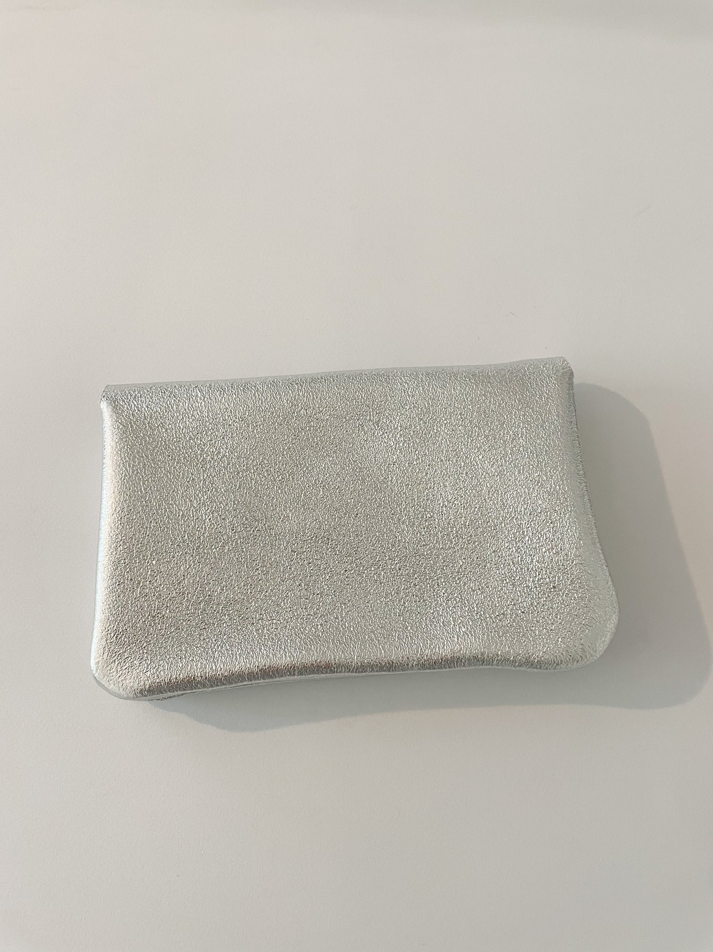 Porte monnaie Cuir Pailleté Argenté