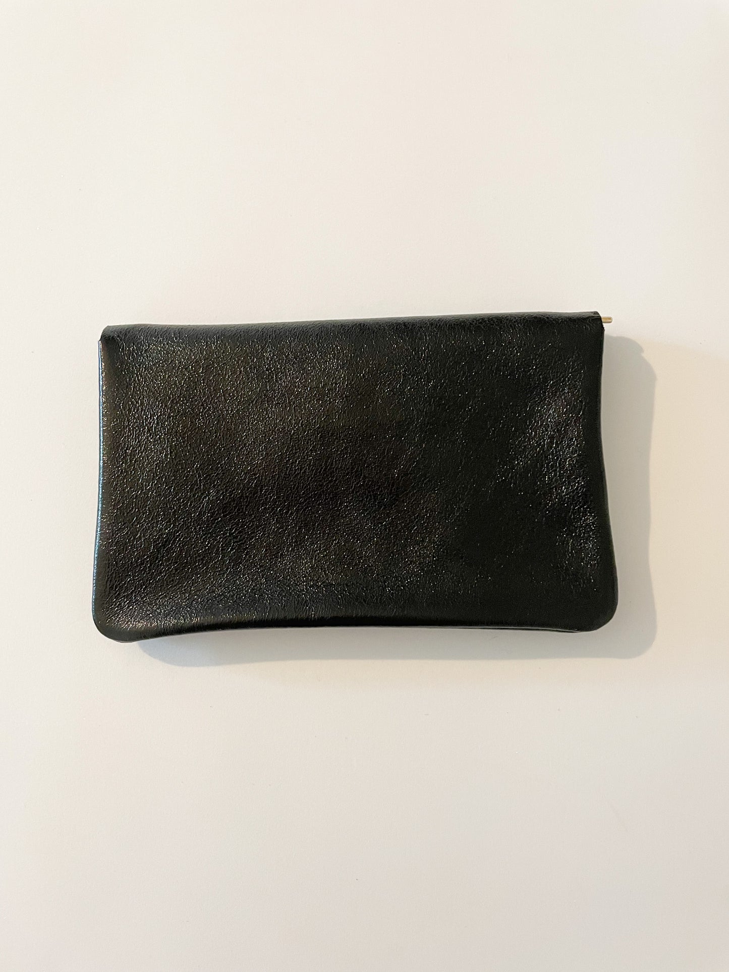 Porte monnaie Cuir Pailleté Noir