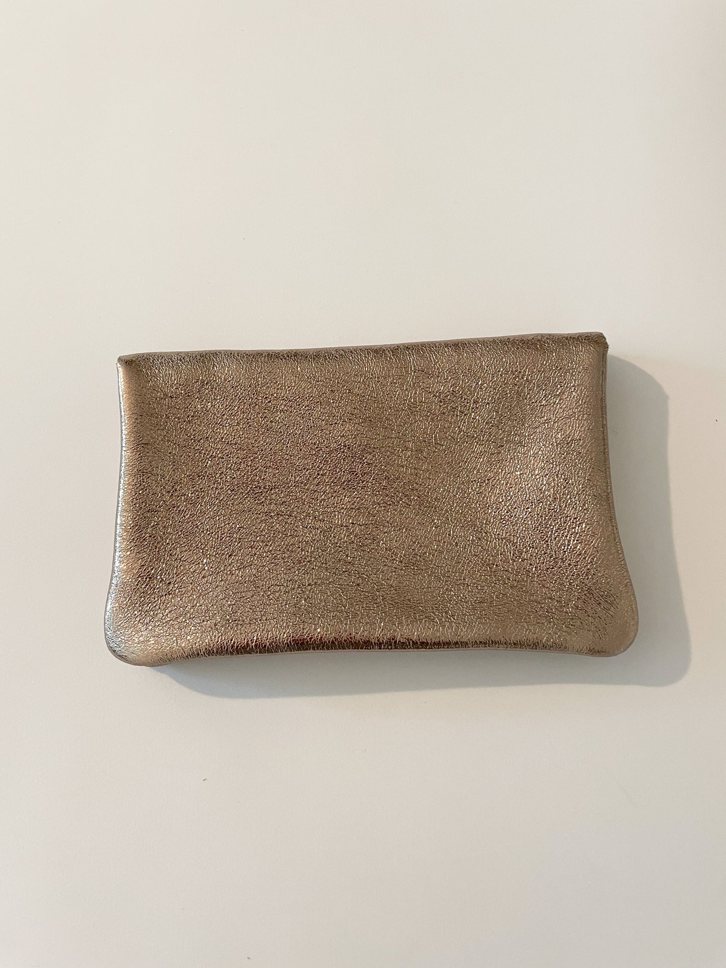 Porte monnaie Cuir Pailleté Mordoré