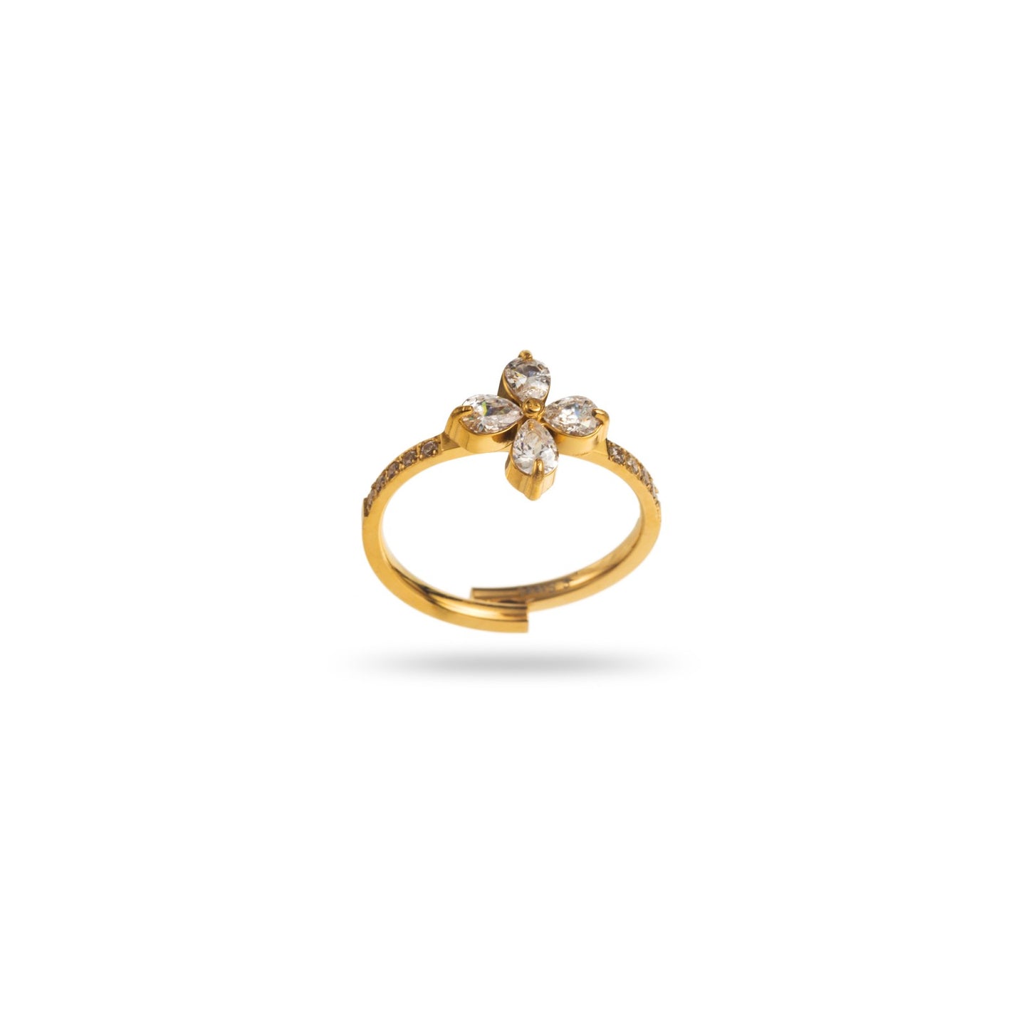 Bague Trèfle scintillant