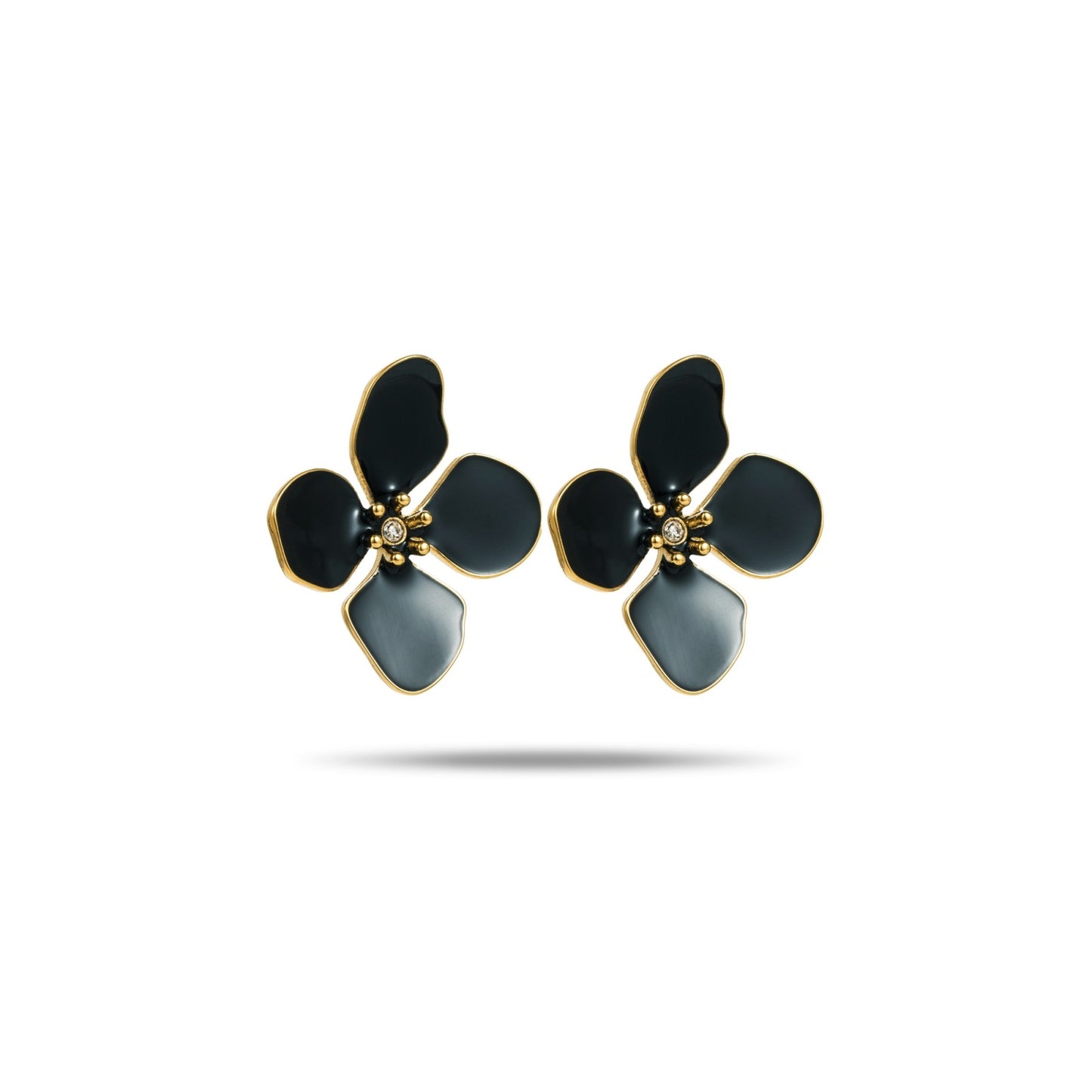 Boucle d'Oreille Fleur strass new