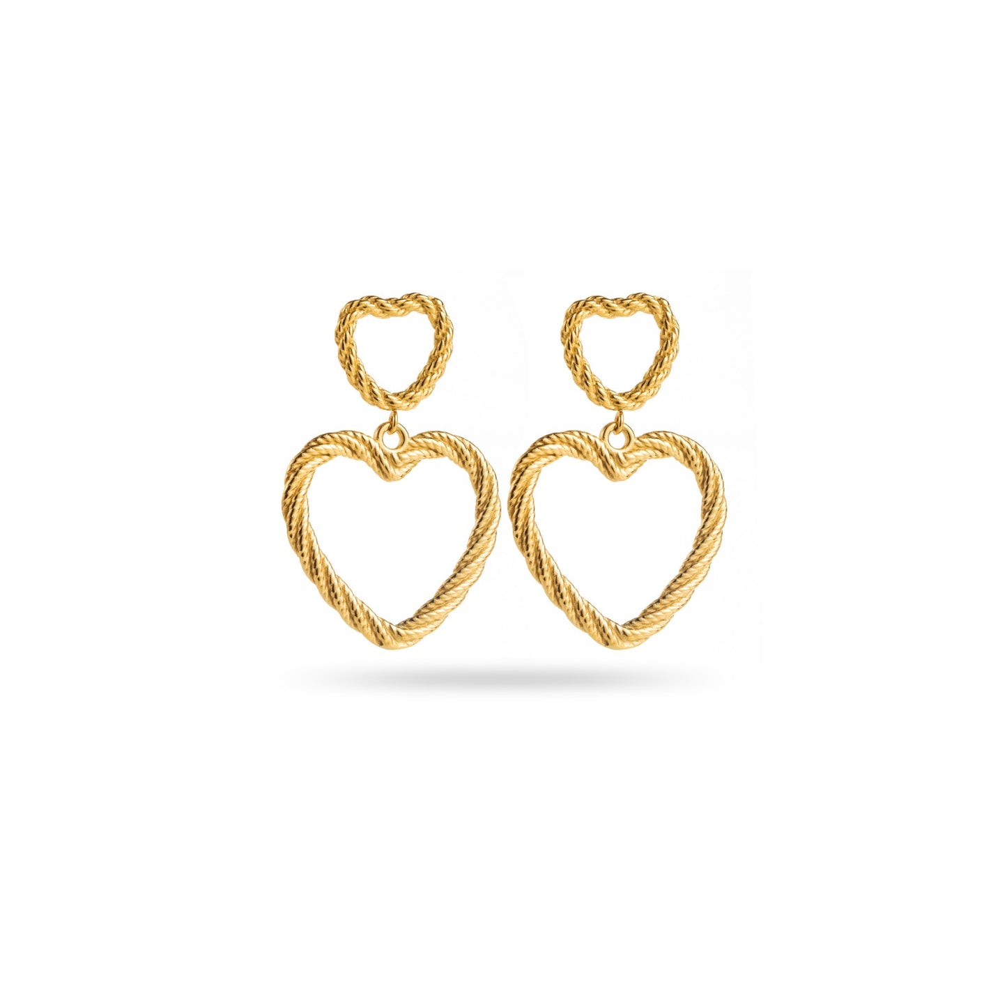 Boucle d'Oreille Double coeur