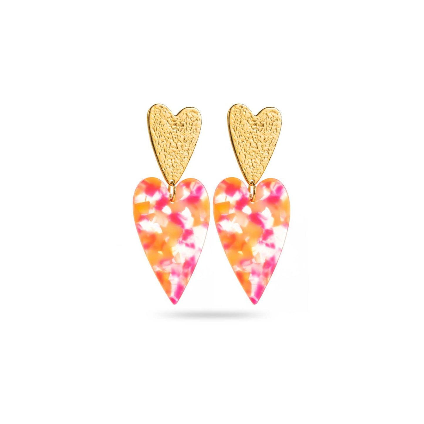 Boucle d'oreille Double coeur couleur