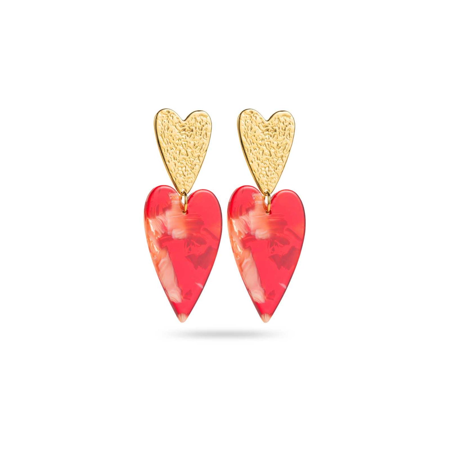 Boucle d'oreille Double coeur couleur