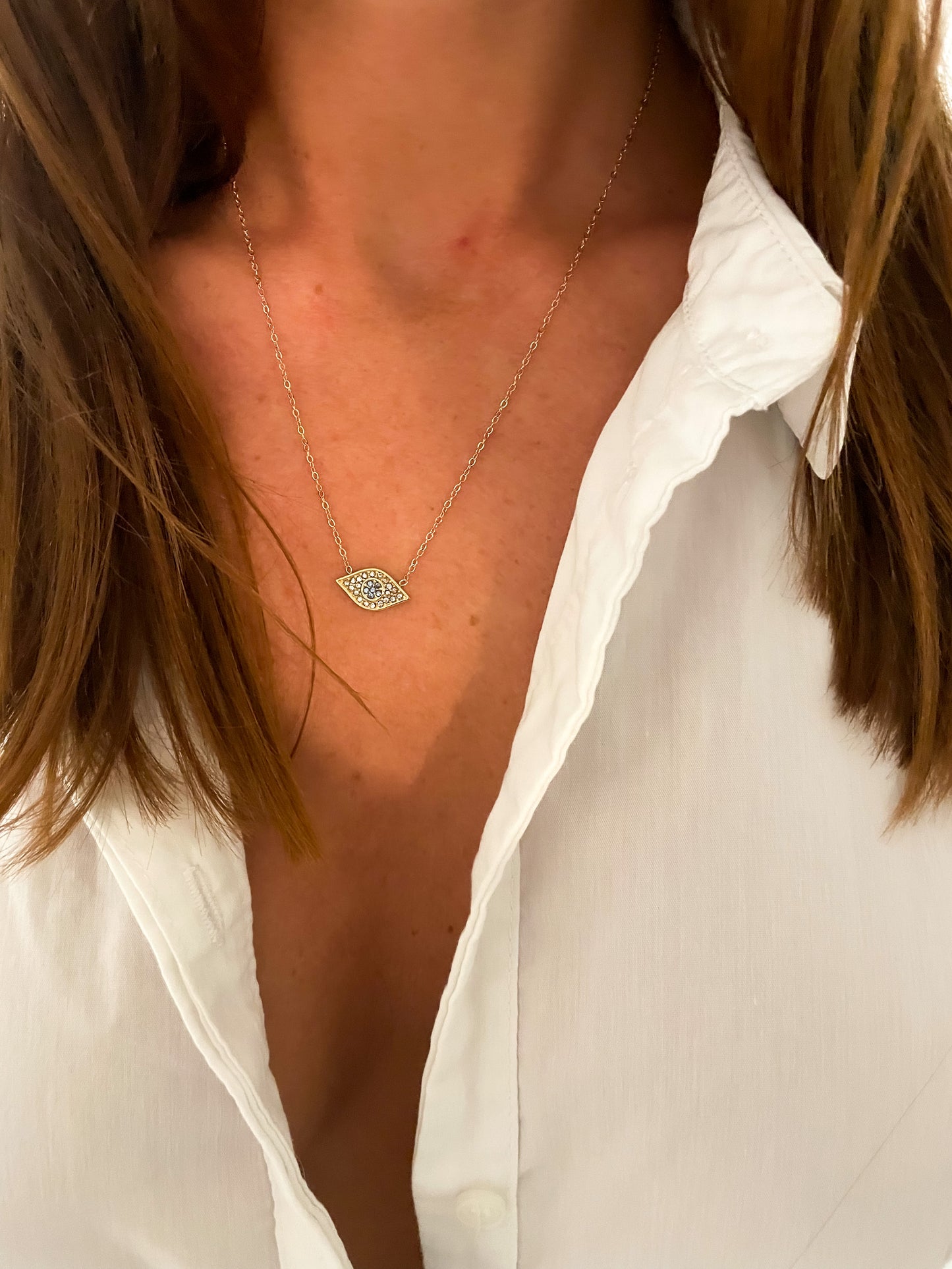 Collier Petit Oeil et Strass