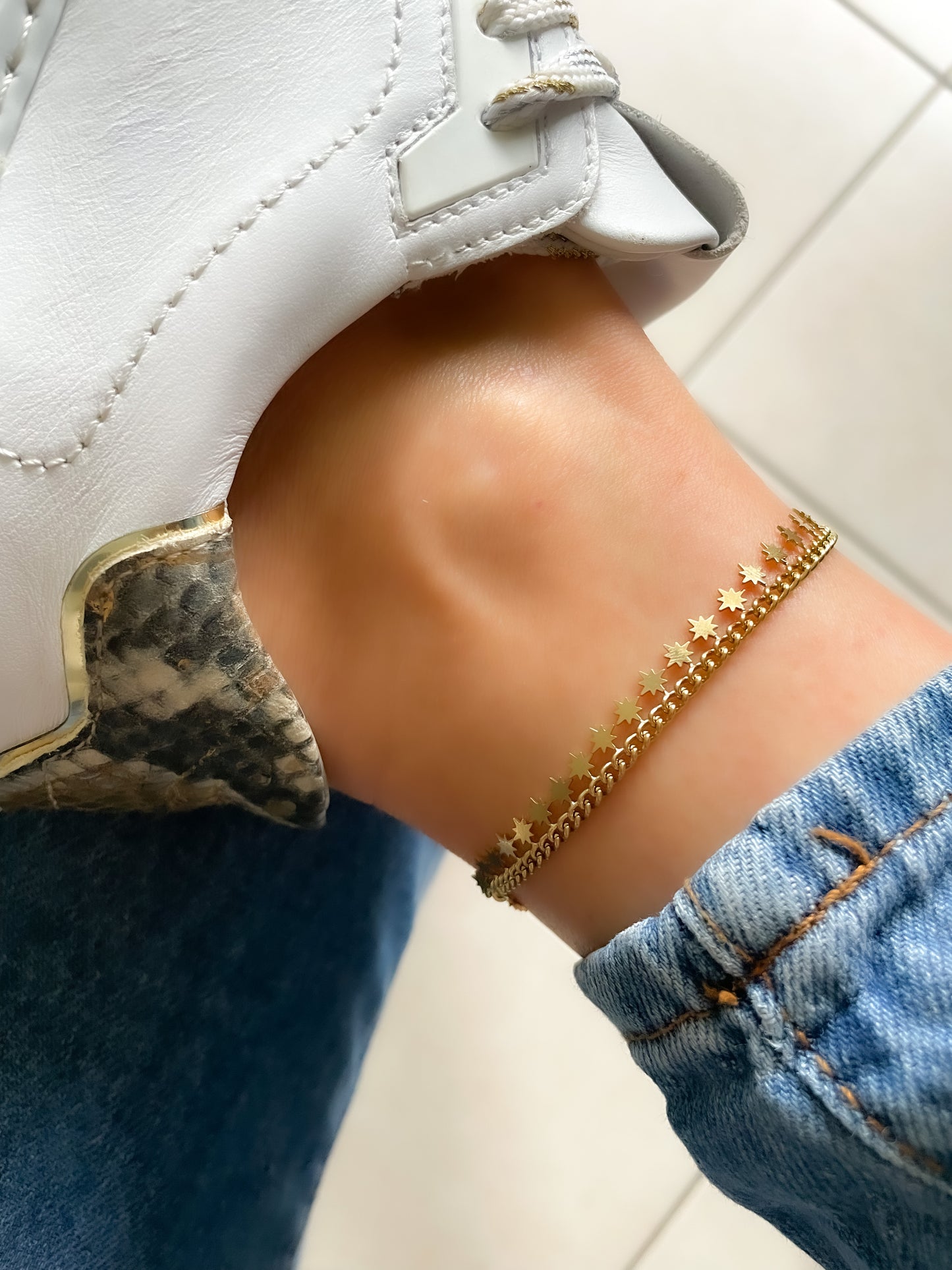 Chaine de cheville Étoiles scintillantes