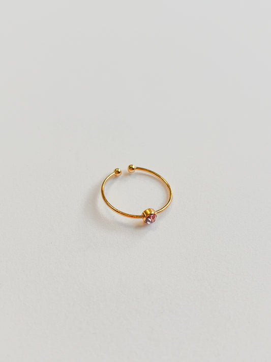 Bague Fine strass rose