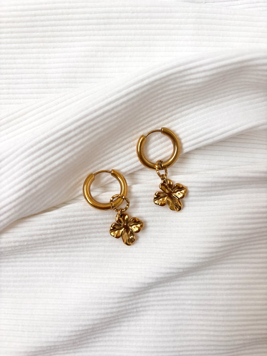 Boucle d'oreille Créole Fleur