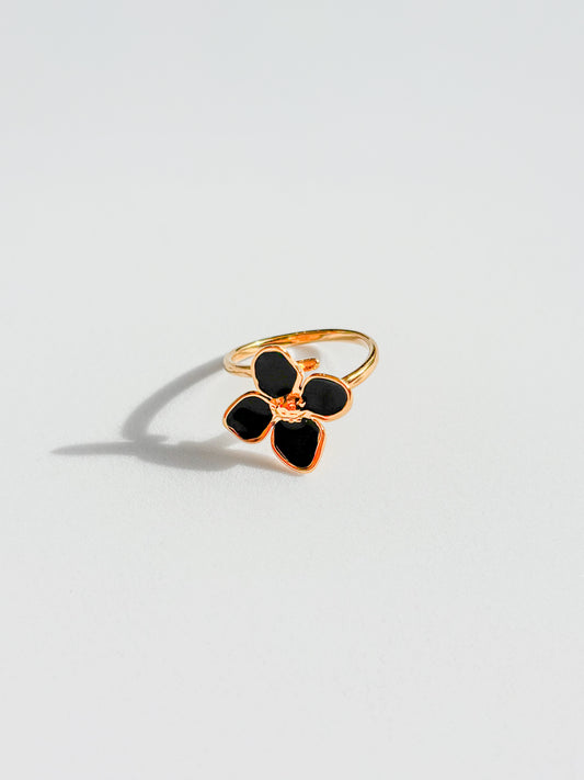 Bague Fleur (noir)