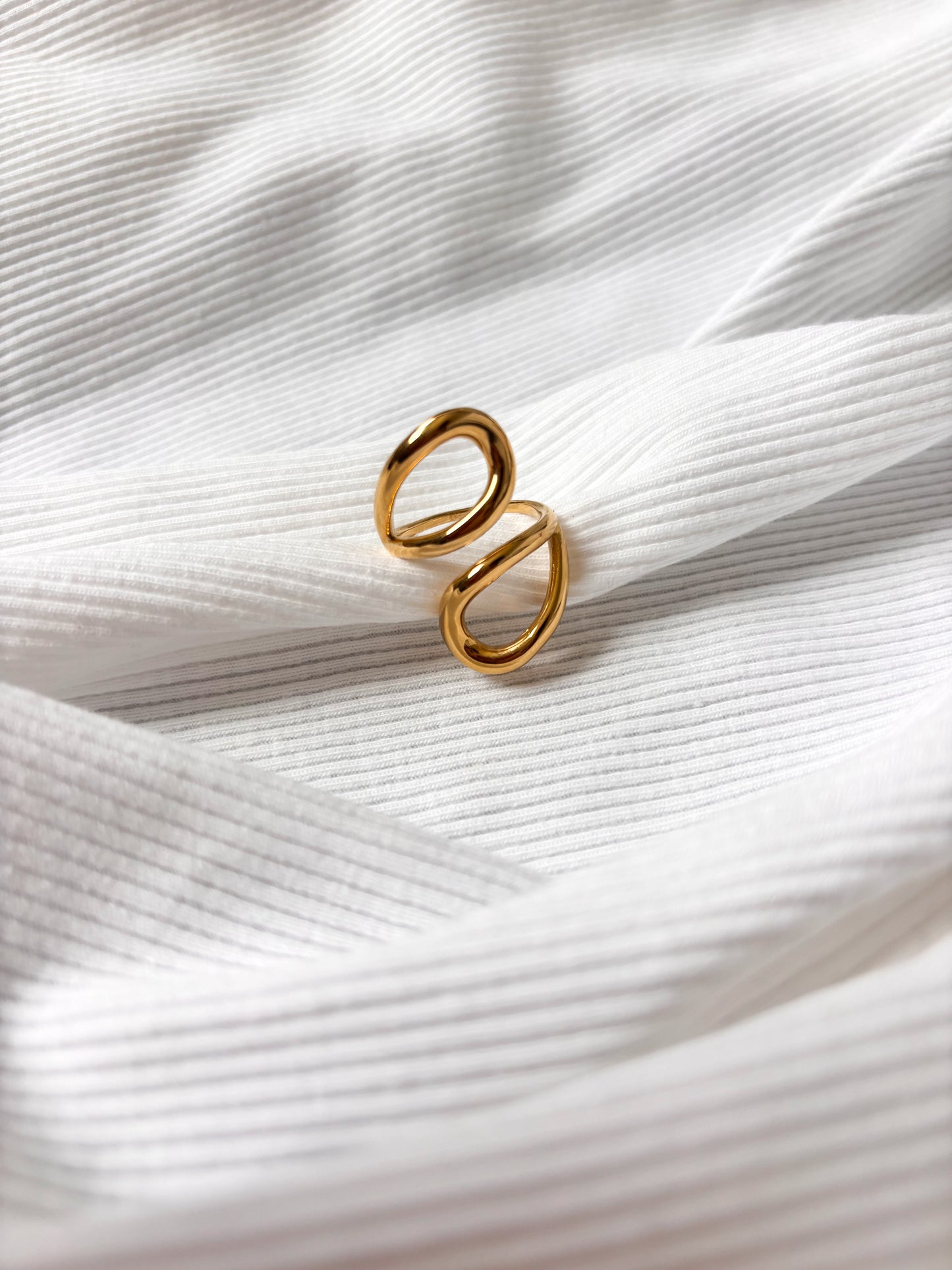 Bague Double Goutte ouverte creuse