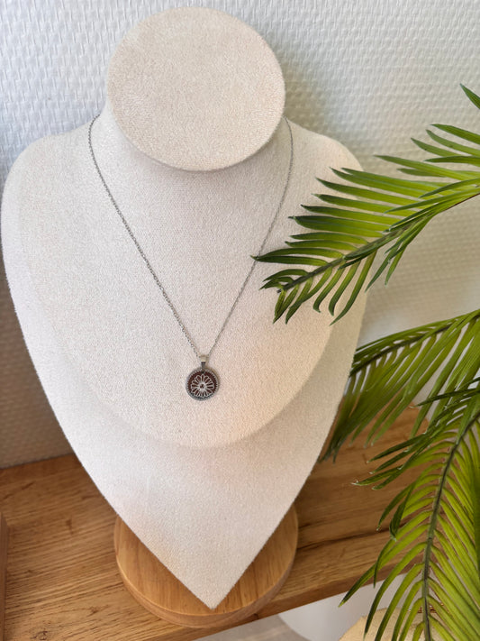 Collier de naissance Avril/Marguerite argent