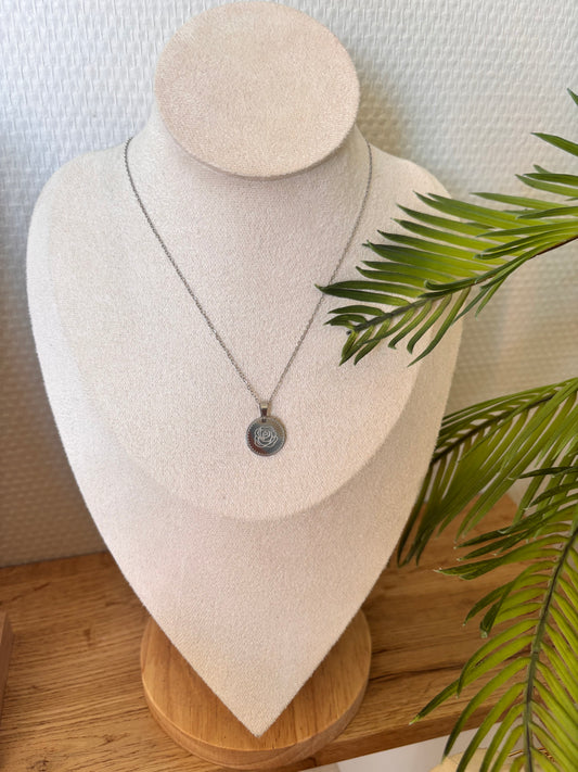 Collier de naissance Juin/Rose argent