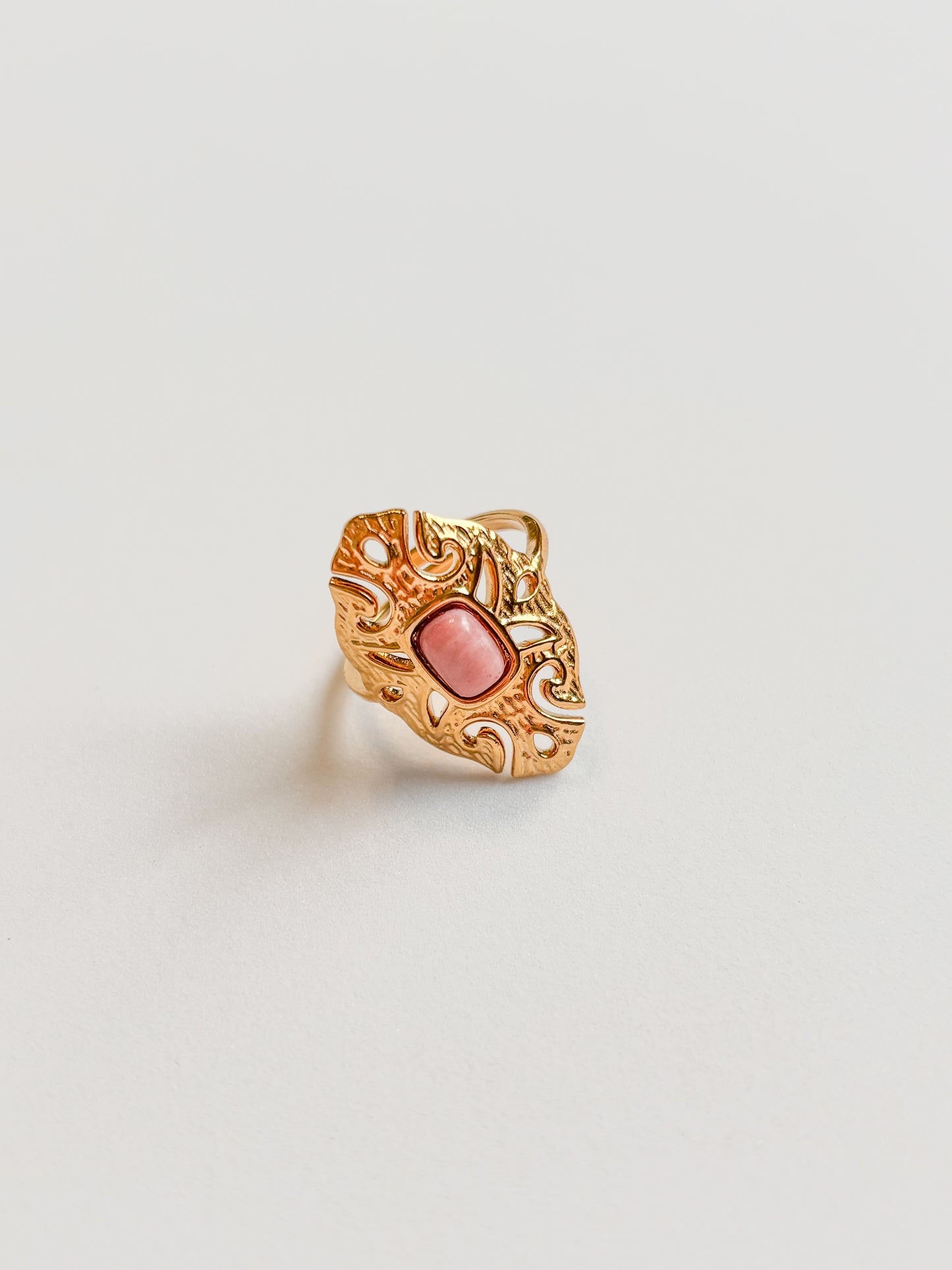 Bague Baroque pierre rose