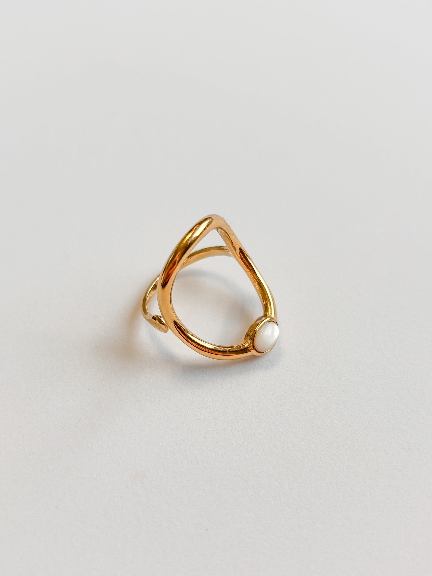 Bague Cercle pierre blanche
