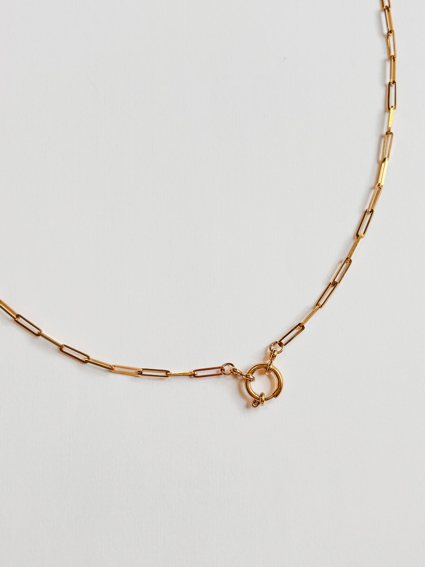 Collier Charm mailles rectangulaires et fermoir bouée