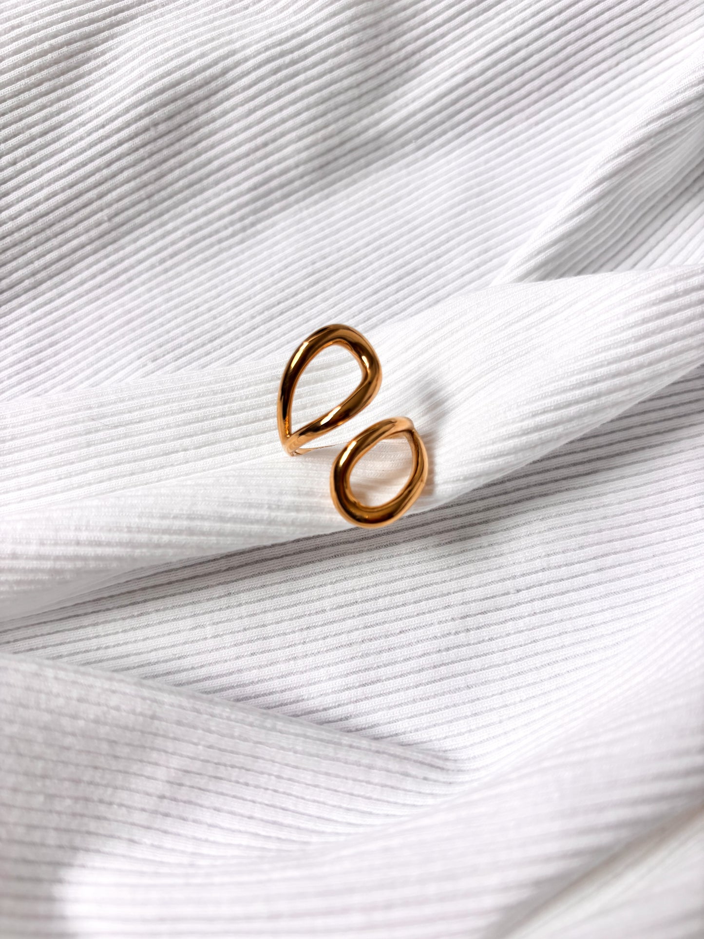 Bague Double Goutte ouverte creuse