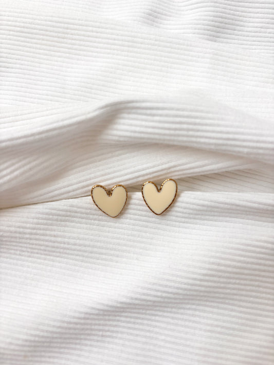 Boucle d'Oreille Petit coeur blanc