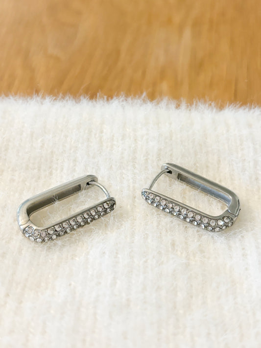 Boucle d’oreille Créole Strass