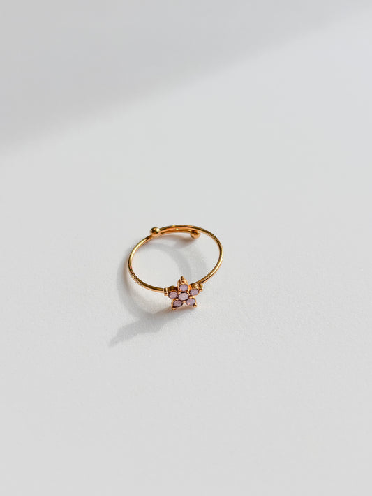 Bague Mini fleur rose