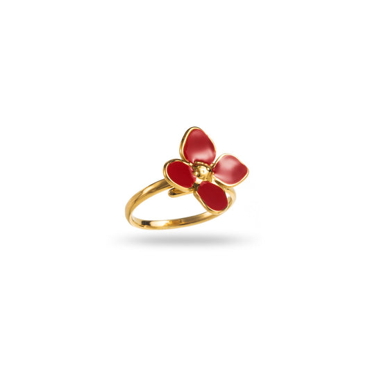 Bague Fleur (rouge)