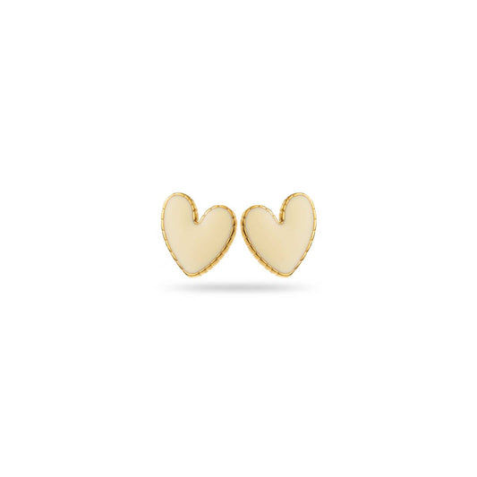 Boucle d'Oreille Petit coeur blanc