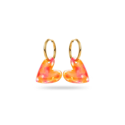 Boucle d'oreille Créole coeur