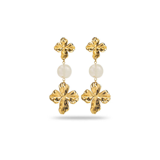 Boucle d'oreille Fleur et perle