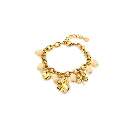 Bracelet Breloques Douceur de roses (blanc)