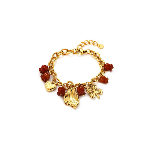 Bracelet Breloques Douceur de roses (marron)