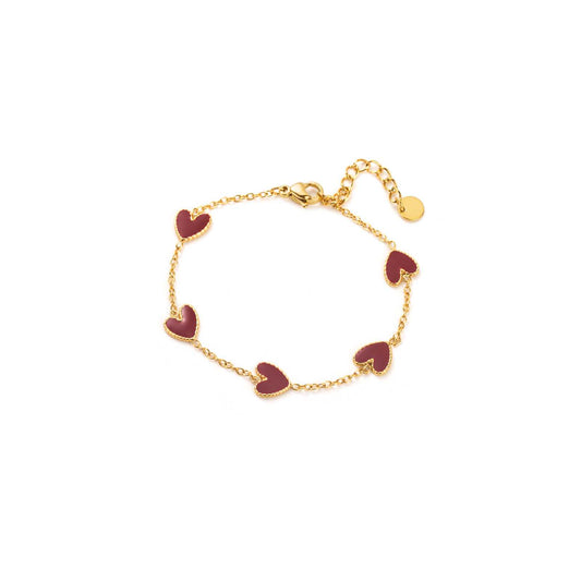 Bracelet Douceur de coeurs (rouge)
