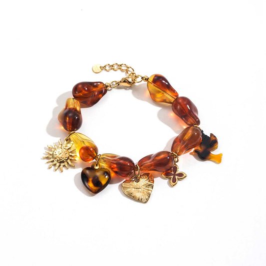 Bracelet Perles Léo et breloques