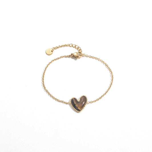 Bracelet Un petit coeur (Oeil du tigre)