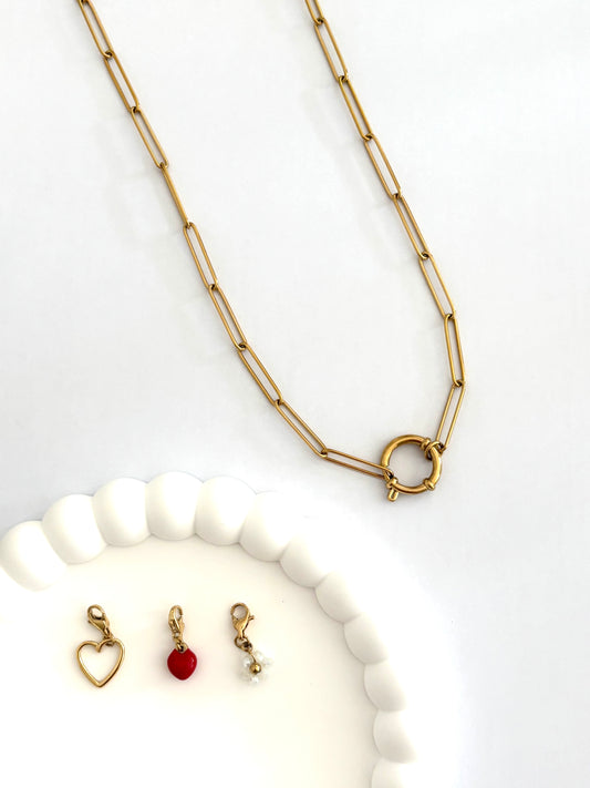 Collier Charm Fermoir à Ressort