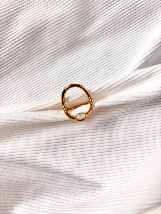 Bague Cercle pierre blanche