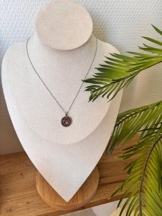 Collier de naissance Février/Violette argent