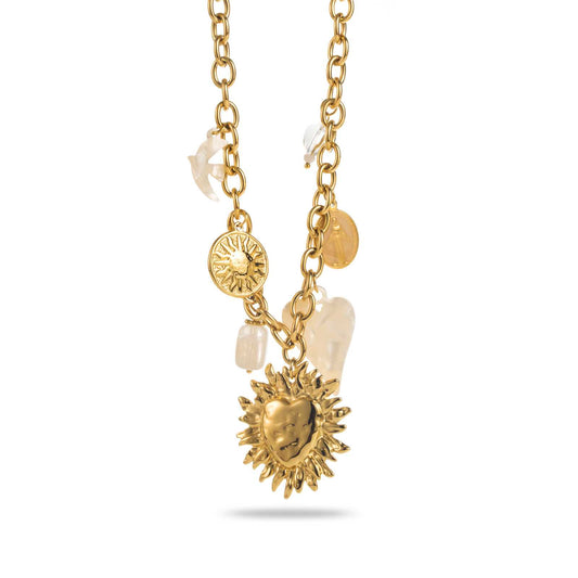 Collier Breloque Léo (blanc)