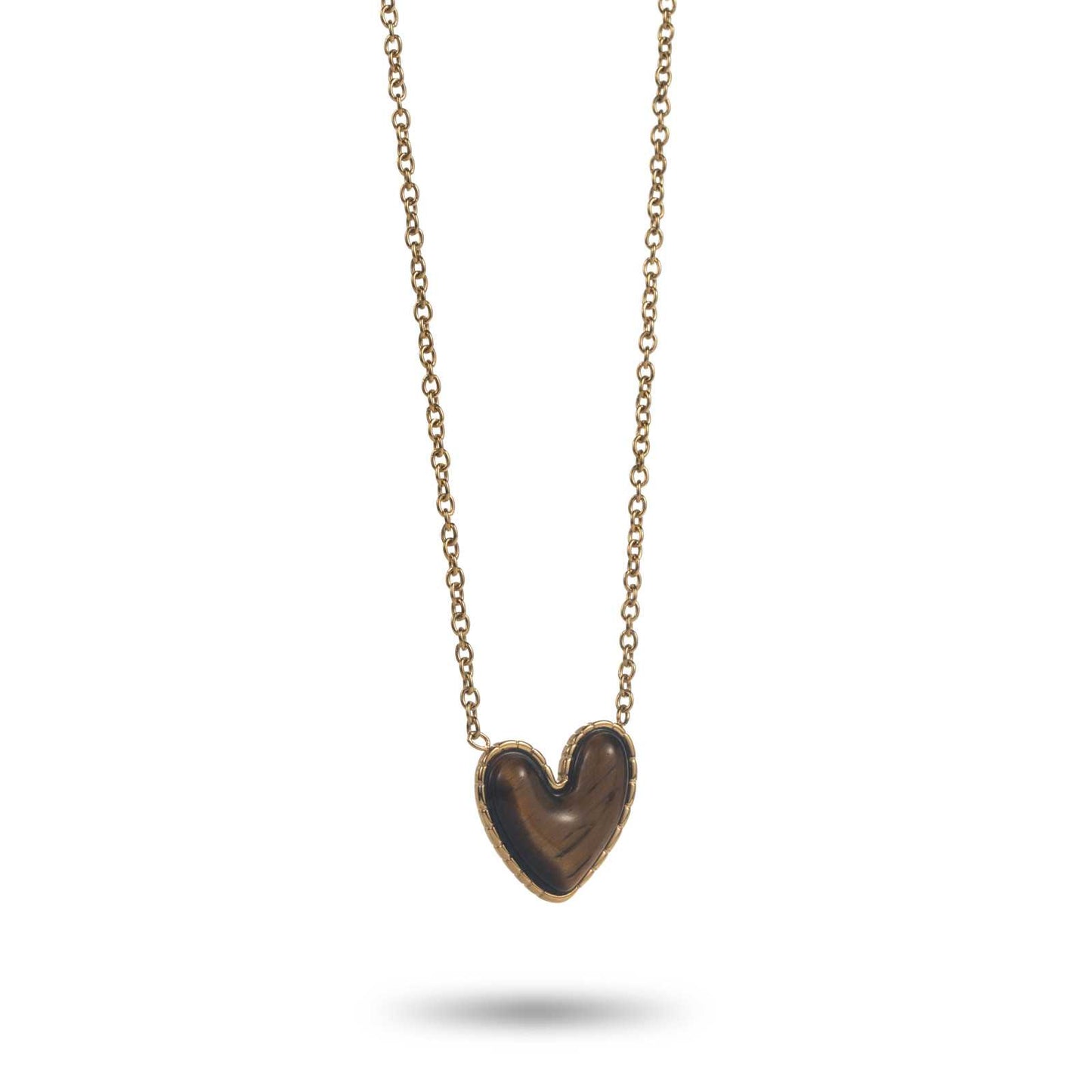 Collier Coeur marron