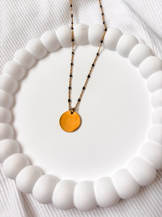Collier Mimi pampille noir "sans gravure"