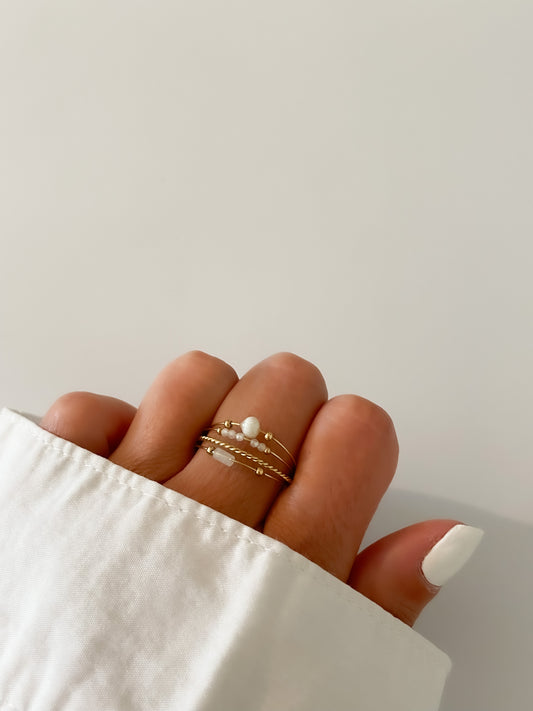 Bague Pierre & Torsade