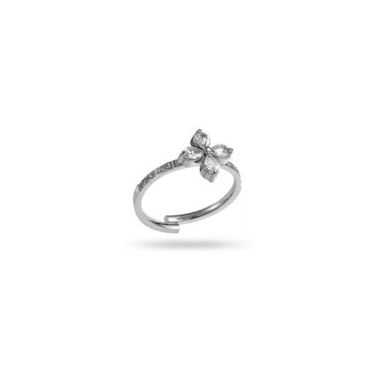 Bague Trèfle scintillant